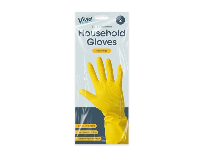 Wholesale Household Gloves 1 Pair CDU - Large Wholesale Household Gloves 1 Pair CDU - Large
