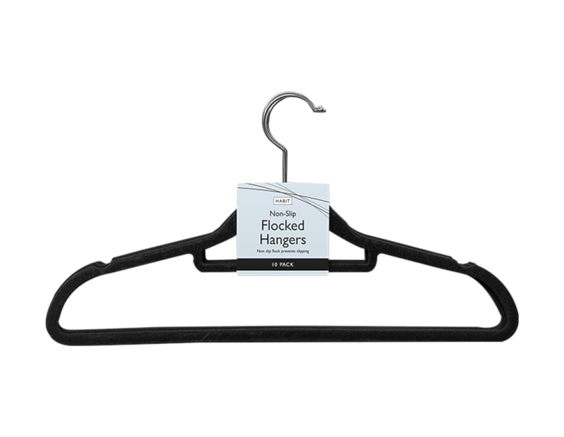 Wholesale Flocked Non-Slip Hangers 10pk Wholesale Flocked Non-Slip Hangers 10pk
