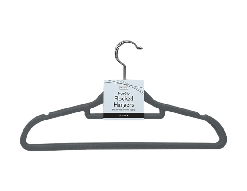 Wholesale Flocked Non-Slip Hangers 10pk Wholesale Flocked Non-Slip Hangers 10pk