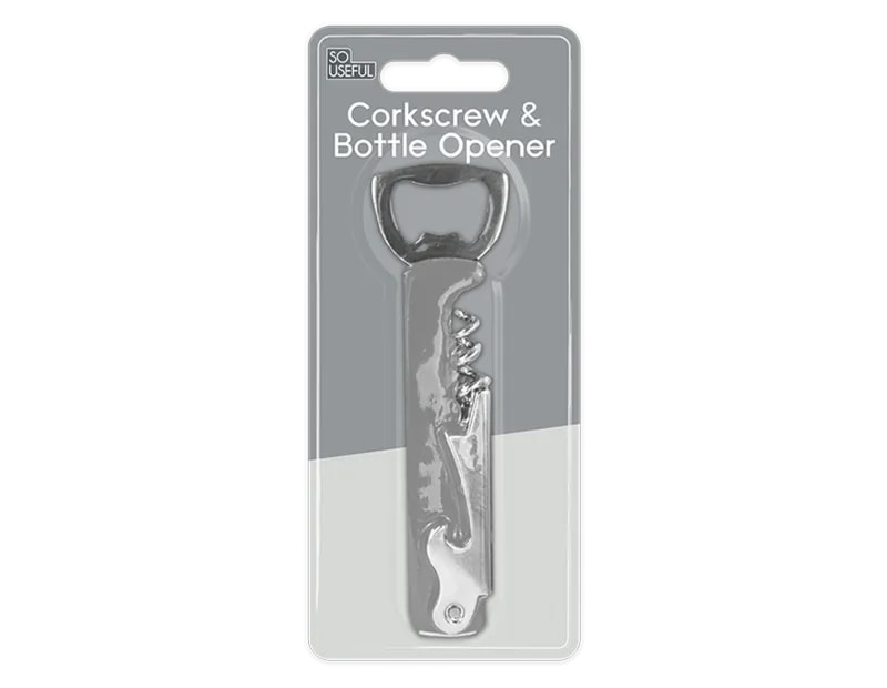 Wholesale Corkscrew & Bottle Opener With Clip Strip