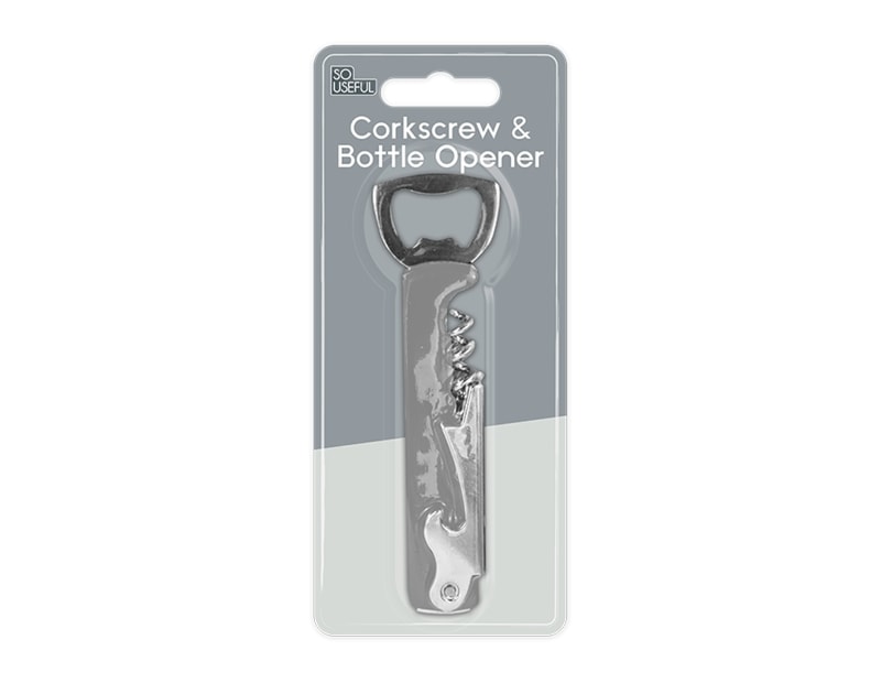 Wholesale Corkscrew & Bottle Opener With Clip Strip