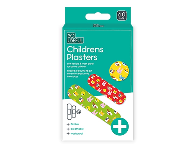 Wholesale Childrens Plasters 60pk With Clip Strip Wholesale Childrens Plasters 60pk With Clip Strip