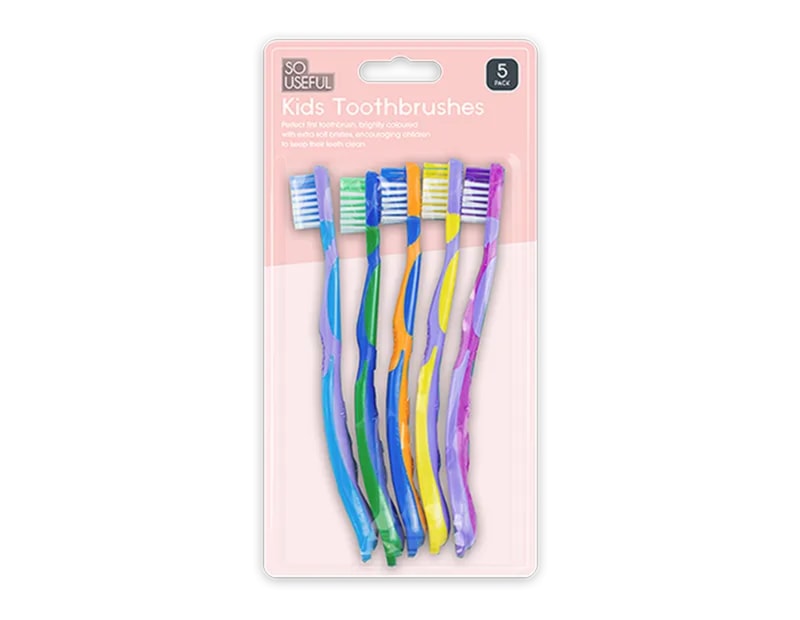 Wholesale Childrens Toothbrushes 5pk With Clip Strip