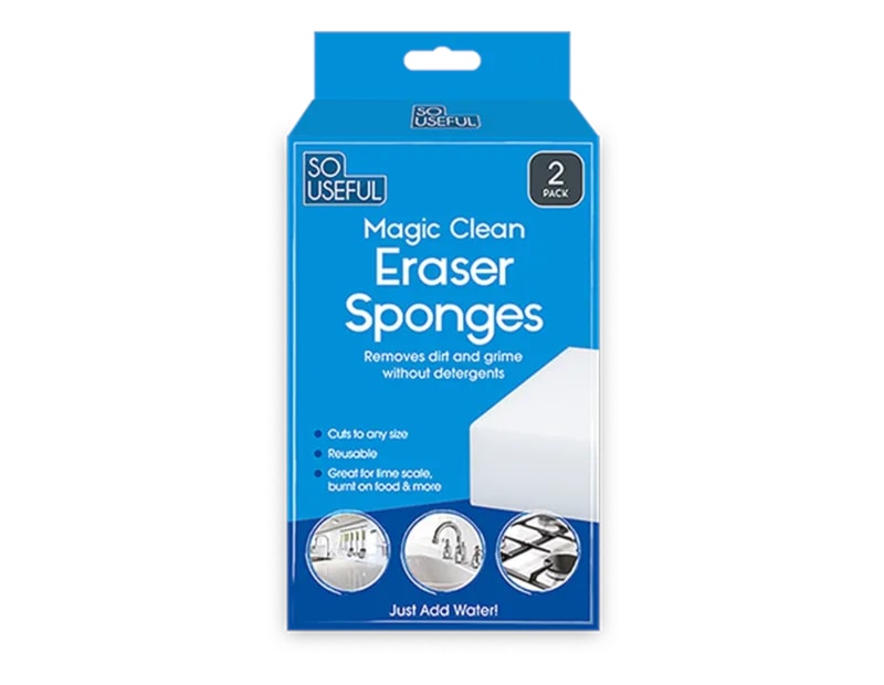 Wholesale Cleaning Eraser Sponge 2pk With Clip Strip Wholesale Cleaning Eraser Sponge 2pk With Clip Strip