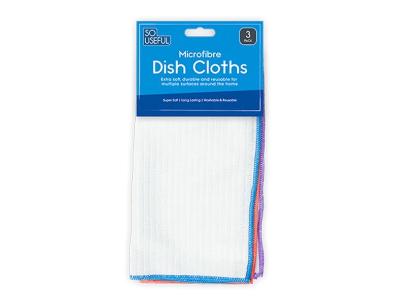 Wholesale Microfibre Dish Cloth 3pk With Clip Strip Wholesale Microfibre Dish Cloth 3pk With Clip Strip