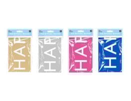 Wholesale Metallic Foil Happy Birthday Banner 3m With Clip Strip