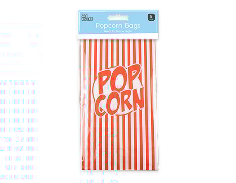 Wholesale Paper Popcorn Bag 8pk With Clip Strip Wholesale Paper Popcorn Bag 8pk With Clip Strip