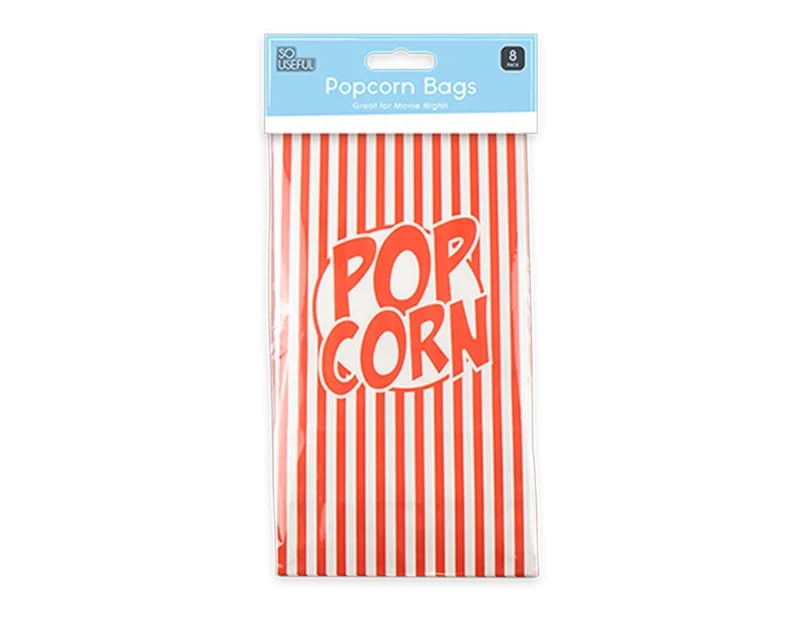 Wholesale Paper Popcorn Bag 8pk With Clip Strip Wholesale Paper Popcorn Bag 8pk With Clip Strip