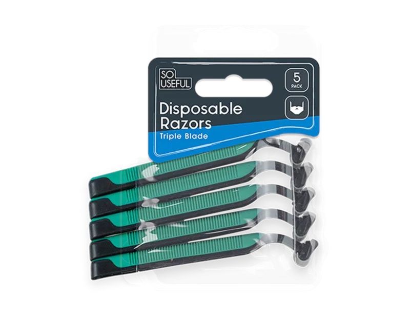 Wholesale Mens Disposable 2 Blade Razor 5pk With Clip Strip