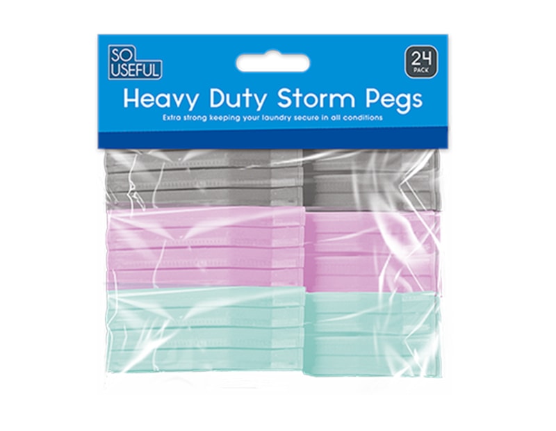 Wholesale Heavy Duty Storm Pegs 24pk With Clip Strip Wholesale Heavy Duty Storm Pegs 24pk With Clip Strip