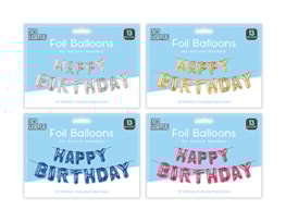 Wholesale Metallic Happy Birthday Foil Balloons With Clip Strip