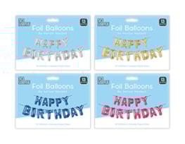 Wholesale Metallic Happy Birthday Foil Balloons With Clip Strip Wholesale Metallic Happy Birthday Foil Balloons With Clip Strip