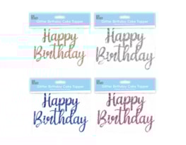Wholesale Glitter Happy Birthday Cake Topper With Clip Strip Wholesale Glitter Happy Birthday Cake Topper With Clip Strip