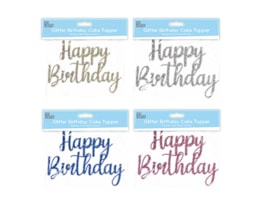 Wholesale Glitter Happy Birthday Cake Topper With Clip Strip Wholesale Glitter Happy Birthday Cake Topper With Clip Strip
