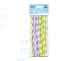 Wholesale Reusable Straw 20pk With Clip Strip Wholesale Reusable Straw 20pk With Clip Strip
