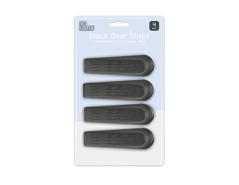 Wholesale Black Door Stops 4pk With Clip Strip Wholesale Black Door Stops 4pk With Clip Strip