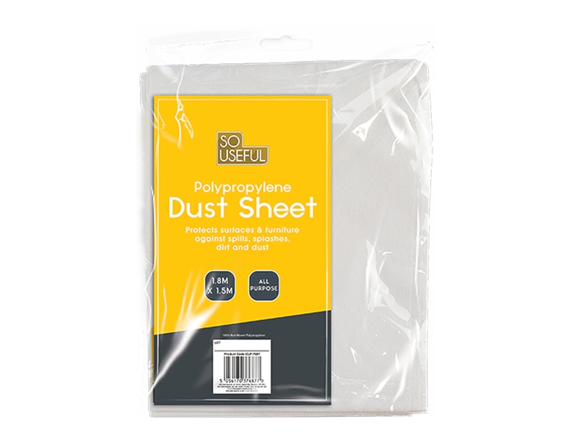 Wholesale Dust Sheet 1.8m x 1.5m With Clip Strip Wholesale Dust Sheet 1.8m x 1.5m With Clip Strip