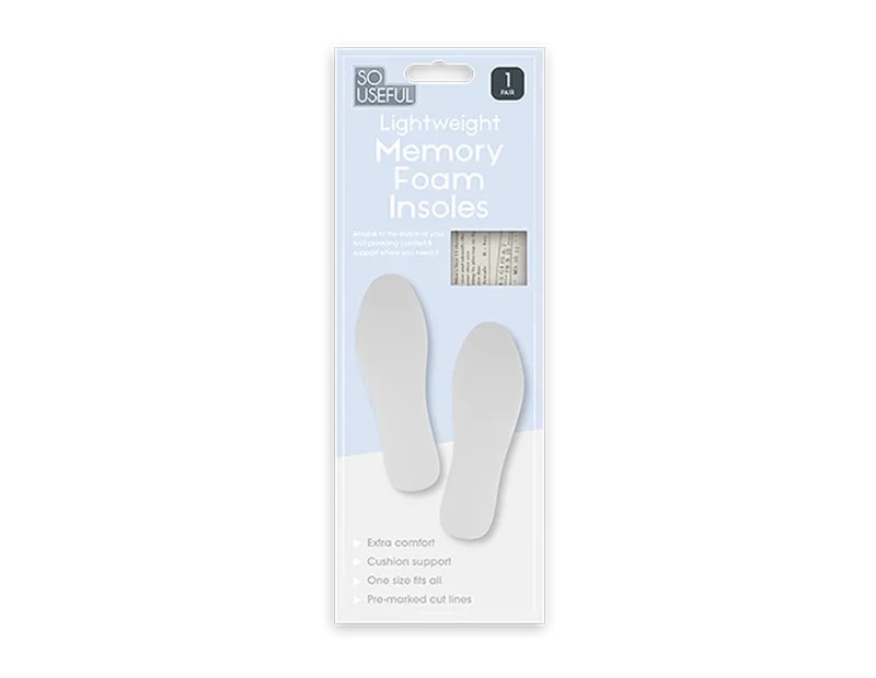 Wholesale Memory Foam Insoles 1 Pair With Clip Strip Wholesale Memory Foam Insoles 1 Pair With Clip Strip