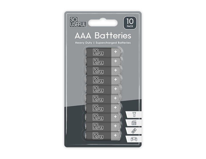 Wholesale AAA Extra Heavy Duty Batteries 10pk with Clip Strip Wholesale AAA Extra Heavy Duty Batteries 10pk with Clip Strip