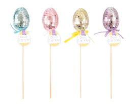 Wholesale Easter Disco Egg Picks 27.5cm CDU