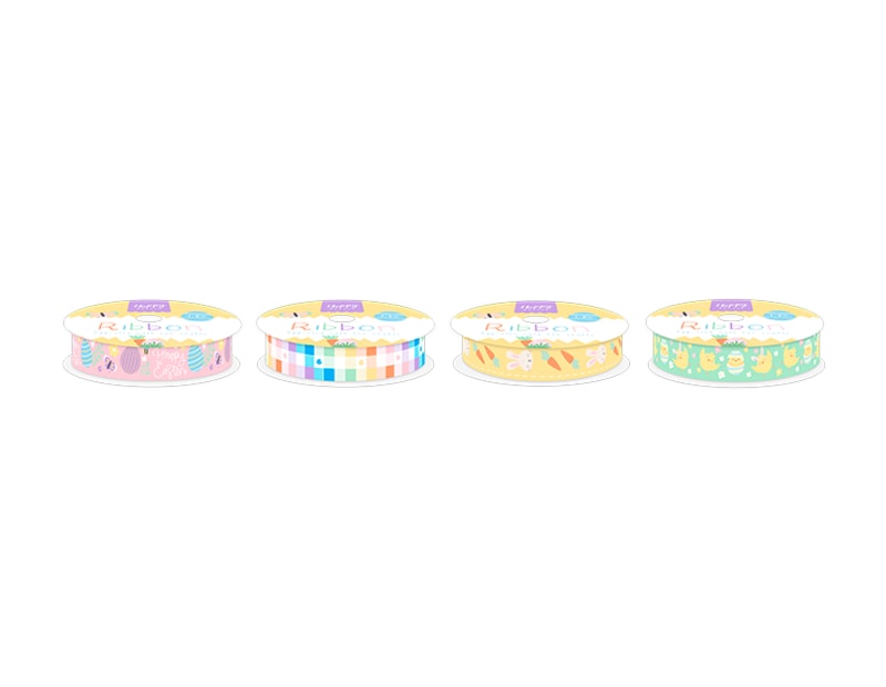 Wholesale Easter Patterned Ribbon 1.8cm x 2M CDU