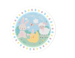 Wholesale Easter Printed Plastic Plate 26cm CDU