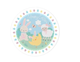 Wholesale Easter Printed Plastic Plate 26cm CDU