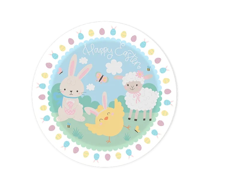 Wholesale Easter Printed Plastic Plate 26cm CDU