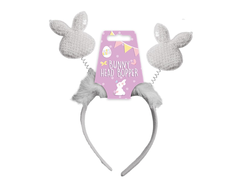 Wholesale Easter Sequin Bunny Head boppers Wholesale Easter Sequin Bunny Head boppers