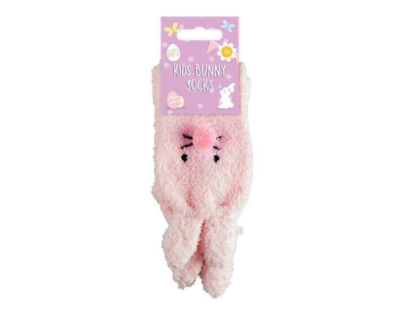 Wholesale Easter Fluffy Bunny Kid's Socks - Asst Sizes Wholesale Easter Fluffy Bunny Kid's Socks - Asst Sizes