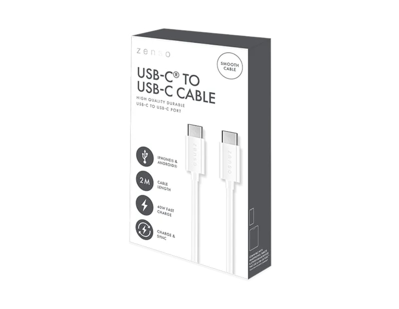 Wholesale White Type-C to Type-C 2M Cable CDU Wholesale White Type-C to Type-C 2M Cable CDU