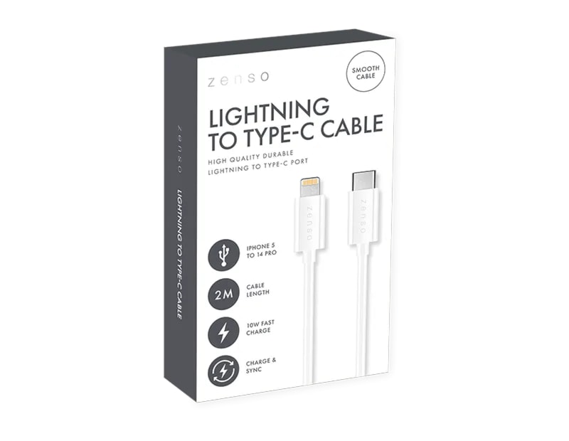 Wholesale White Lightning to Type-C 2M Cable CDU