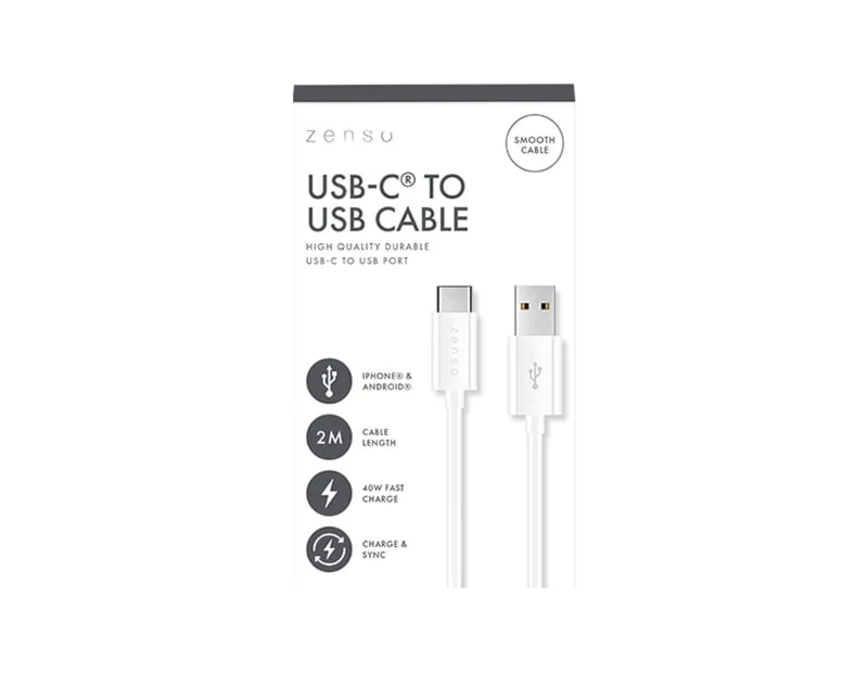 Wholesale White Type-C to USB 2M Cable CDU