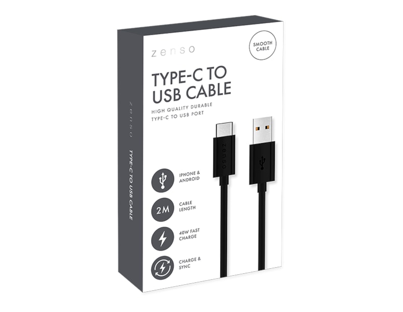 Wholesale Black Type-C to USB 2M Cable CDU