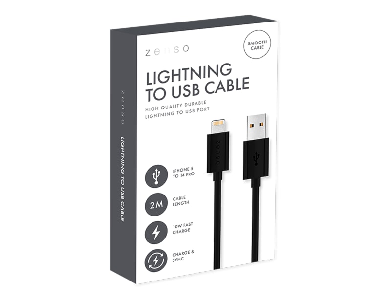 Wholesale Black Lightning to USB 2M Cable CDU