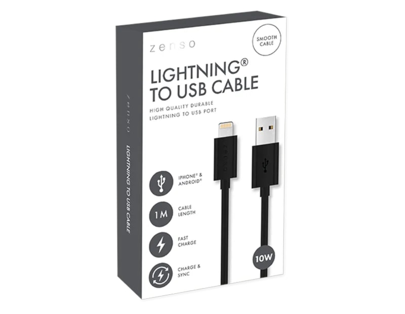 Wholesale Black Lightning to USB 2M Cable CDU Wholesale Black Lightning to USB 2M Cable CDU