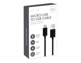 Wholesale Black Micro to USB 2M Cable CDU Wholesale Black Micro to USB 2M Cable CDU
