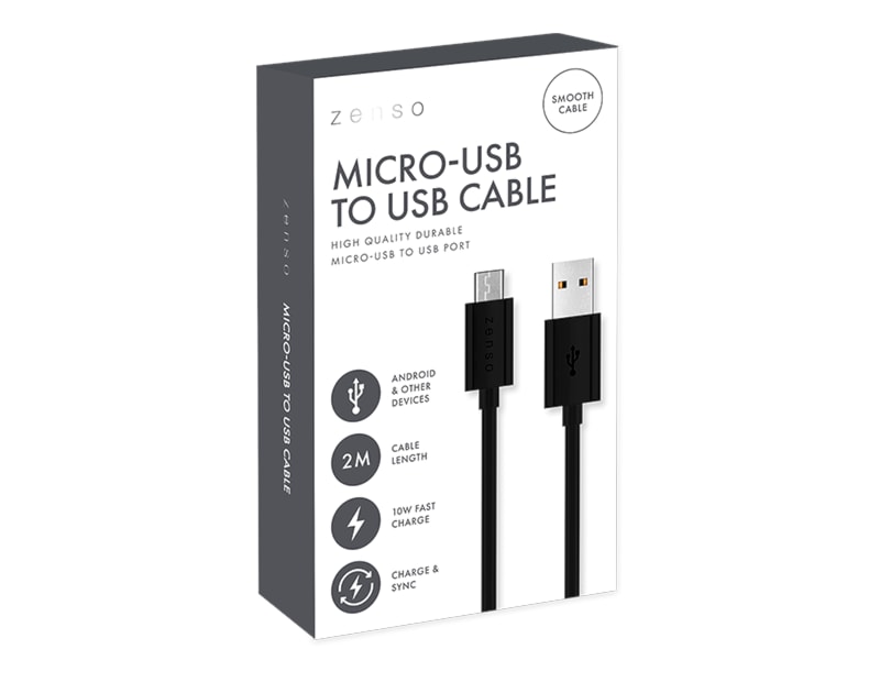 Wholesale Black Micro to USB 2M Cable CDU