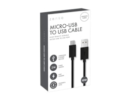 Wholesale Black Micro to USB 2M Cable CDU Wholesale Black Micro to USB 2M Cable CDU