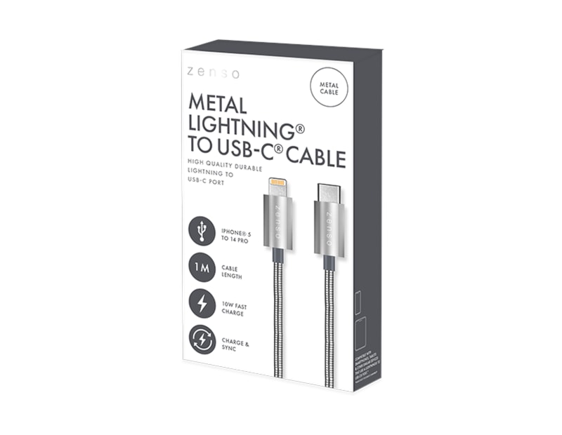 Wholesale Metal Lightning to Type-C Charge/Sync 1M Cable CDU