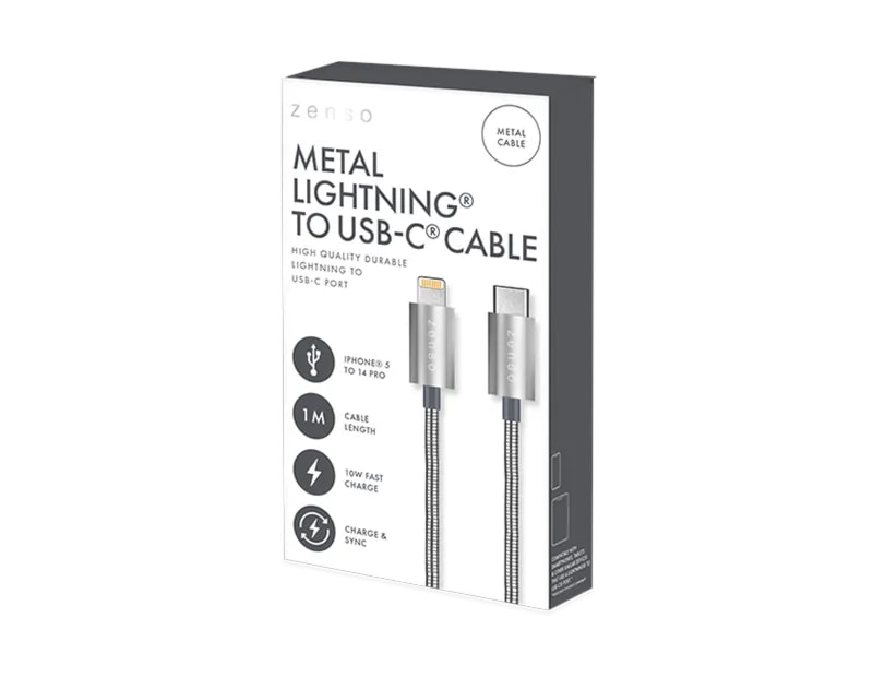 Wholesale Metal Lightning to Type-C Charge/Sync 1M Cable CDU