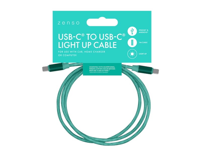 Wholesale Type-C to Type-C Light Up Charging Cable 1M Wholesale Type-C to Type-C Light Up Charging Cable 1M