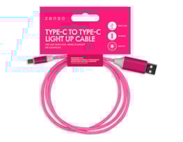 Wholesale Lightning to Type-C Light Up Charging Cable 1M Wholesale Lightning to Type-C Light Up Charging Cable 1M in Pink