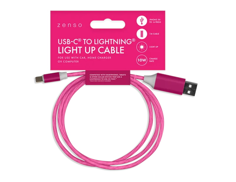 Wholesale Lightning to Type-C Light Up Charging Cable 1M Wholesale Lightning to Type-C Light Up Charging Cable 1M