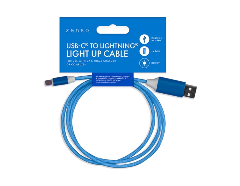 Wholesale Lightning to Type-C Light Up Charging Cable 1M Wholesale Lightning to Type-C Light Up Charging Cable 1M