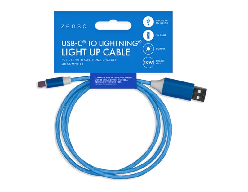 Wholesale Lightning to Type-C Light Up Charging Cable 1M Wholesale Lightning to Type-C Light Up Charging Cable 1M