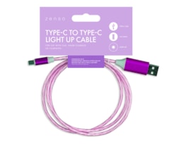 Wholesale Lightning to Type-C Light Up Charging Cable 1M Wholesale Lightning to Type-C Light Up Charging Cable 1M in Purple