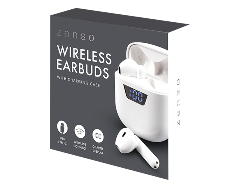 Wholesale Wireless Earbuds with Digital Screen Charging Case CDU
