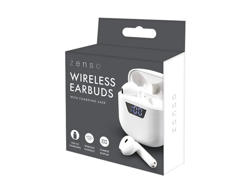 Wholesale Wireless Earbuds with Digital Screen Charging Case CDU Wholesale Wireless Earbuds with Digital Screen Charging Case CDU
