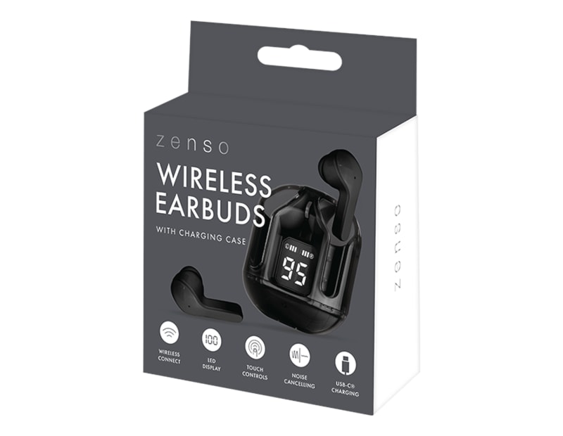 Wholesale Wireless Earbuds with Digital Screen Charging Case Wholesale Wireless Earbuds with Digital Screen Charging Case